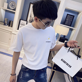 社会小伙夏季印花短袖T恤半袖宽松tee黑TX140-P38控58，男装T恤，电商A343