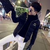 社会小伙立领ins棉衣外套修身刺绣棉服A343-CF41-P128控158黄，男装棉衣，电商A343