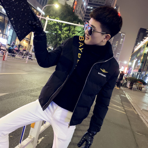 社会小伙立领ins棉衣外套修身刺绣棉服 A343-CF41-P128 控158 黄图片