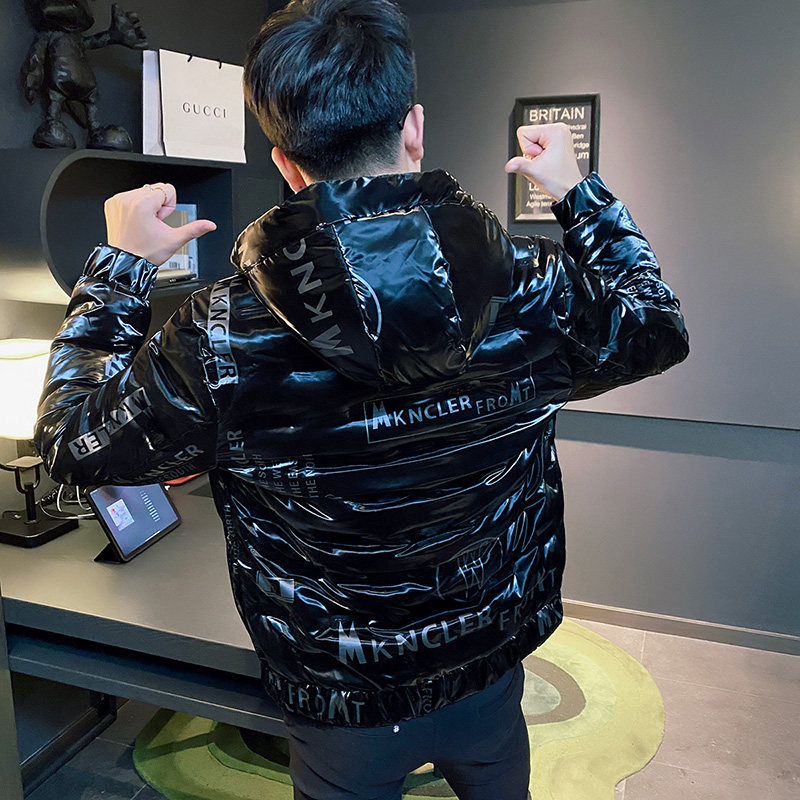 社会小伙连帽冬季棉衣外套修身皮棉服A343-CF43白,男装棉衣,电商A343