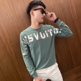 秋季社会小伙ins修身圆领套头卫衣男潮上衣A343-WY39白，男装卫衣，电商A343
