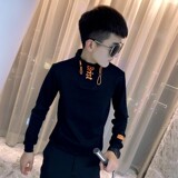 2021秋款社会小伙修身套头卫衣男生卫衣A343-WY31黑，男装卫衣，电商A343