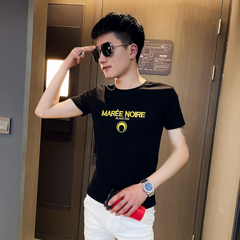 TX203-P35 控58 短袖T恤衫社会小伙半袖修身tee 黑图片