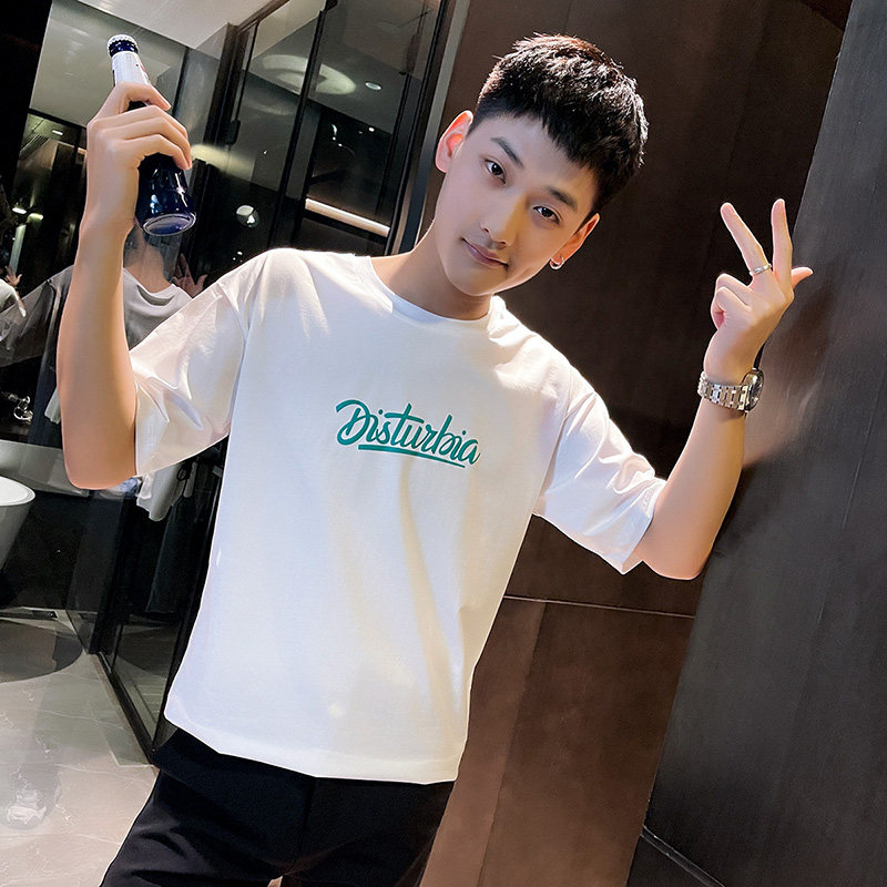 夏季短袖T恤衫社会小伙宽松半袖tee潮A343-TX217-P40控60黑,男装T恤,电商A343