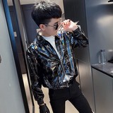 2021秋冬新款社会小伙修身翻领夹克外套A343-J黑，男装夹克，电商A343