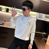WY73秋装社会精神小伙修身卫衣男套头衫白，男装卫衣，电商A343