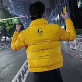 冬季社会小伙棉衣男外套修身保暖棉服黑1A343-CF59-P118，男装棉衣，电商A343