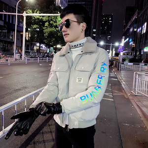 社会精神小伙毛领保暖棉衣棉袄棉服 A343-CF50-P138 控178 黑图片