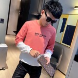 秋季社会精神小伙圆领ins卫衣潮流男A343-WY48黑1，男装卫衣，电商A343