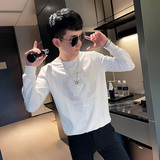 WY77秋装社会精神小伙修身卫衣男套头衫白，男装卫衣，电商A343
