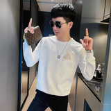 WY82秋装社会精神小伙修身卫衣男套头衫白，男装卫衣，电商A343