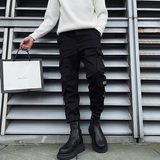 冬季社会小伙工装裤潮加绒加厚束脚裤子黑2A343-CK35-P78控108，男装休闲裤，电商A343