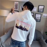 2021秋装新款社会精神小伙修身连帽卫衣男潮流A343-WY20黄，男装卫衣，电商A343