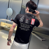 PL62-P45控65夏季社会小伙短袖POLO衫男潮流修身t恤白色1，男装Polo衫，电商A343
