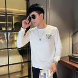 WY78-P55控75秋装社会精神小伙修身卫衣男套头衫黑，男装卫衣，电商A343