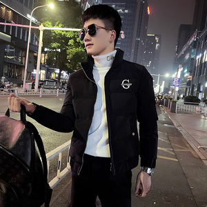 冬季社会小伙棉衣男外套修身保暖棉服 黑1 A343-CF59-P118图片