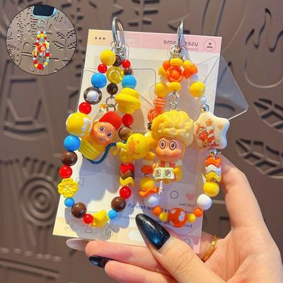 包包噶星星公仔串珠钥匙扣滴溜小鼻人玩偶女小手机链挂饰diy挂件