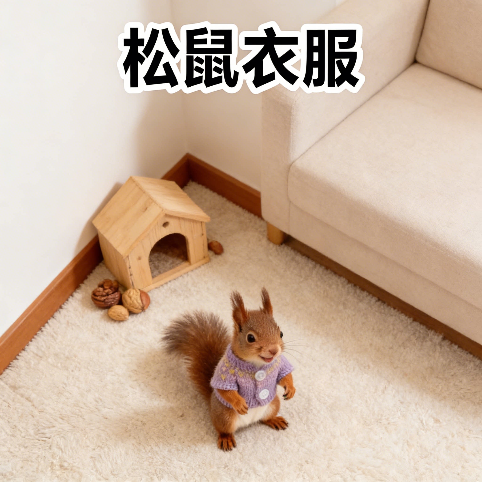 松鼠衣服专用冬天保暖毛衣可爱圆领背心式服饰小型宠冬季毛绒用品