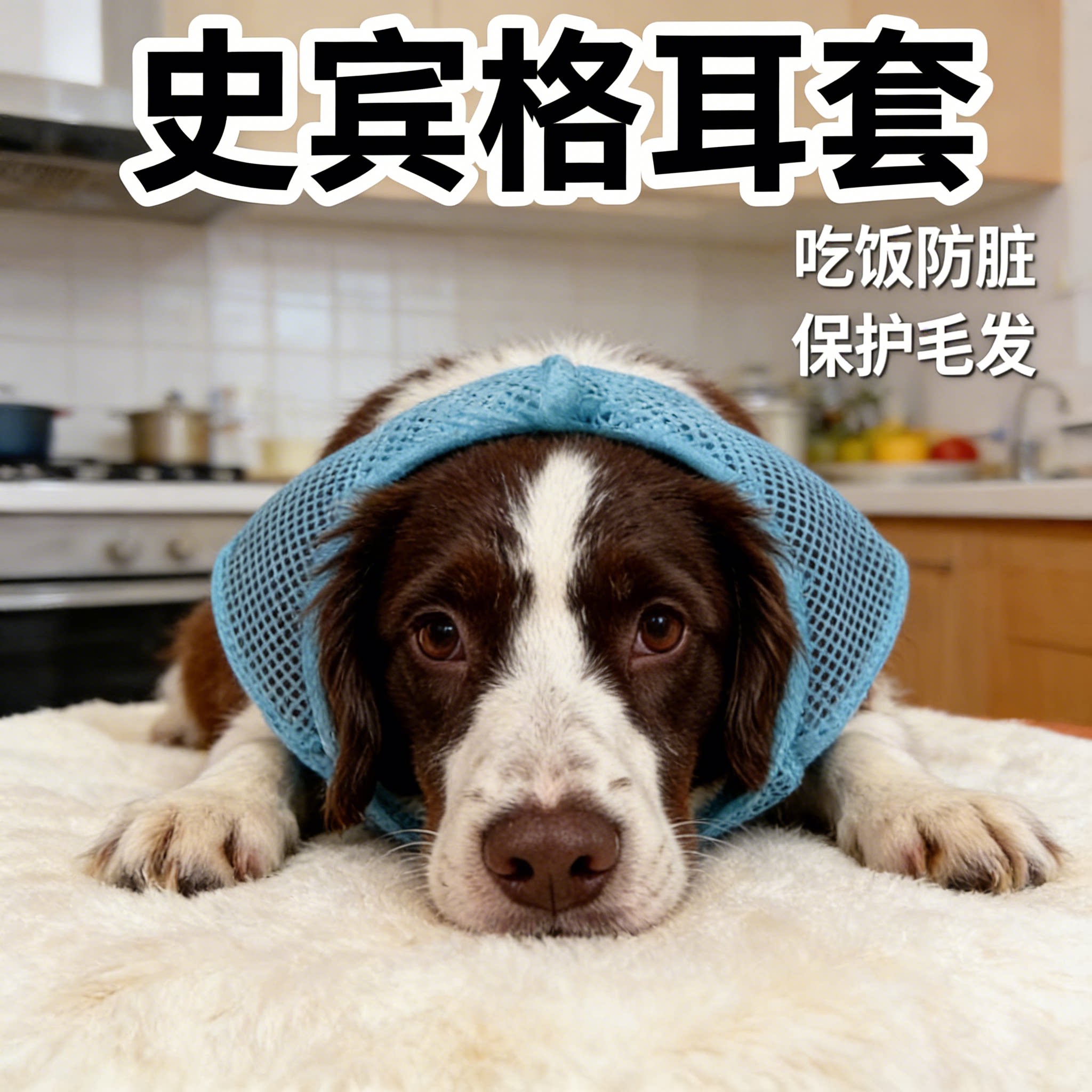 史宾格专用耳套防蚊透气保护套头饰狗狗护耳发饰宠物美观舒适用品