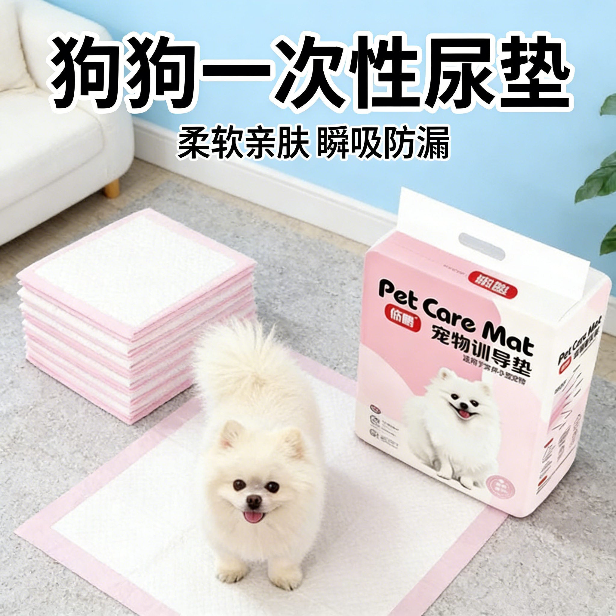 狗狗一次性尿垫加厚引导上厕所吸水防漏除臭抑菌宠物专用清洁尿布