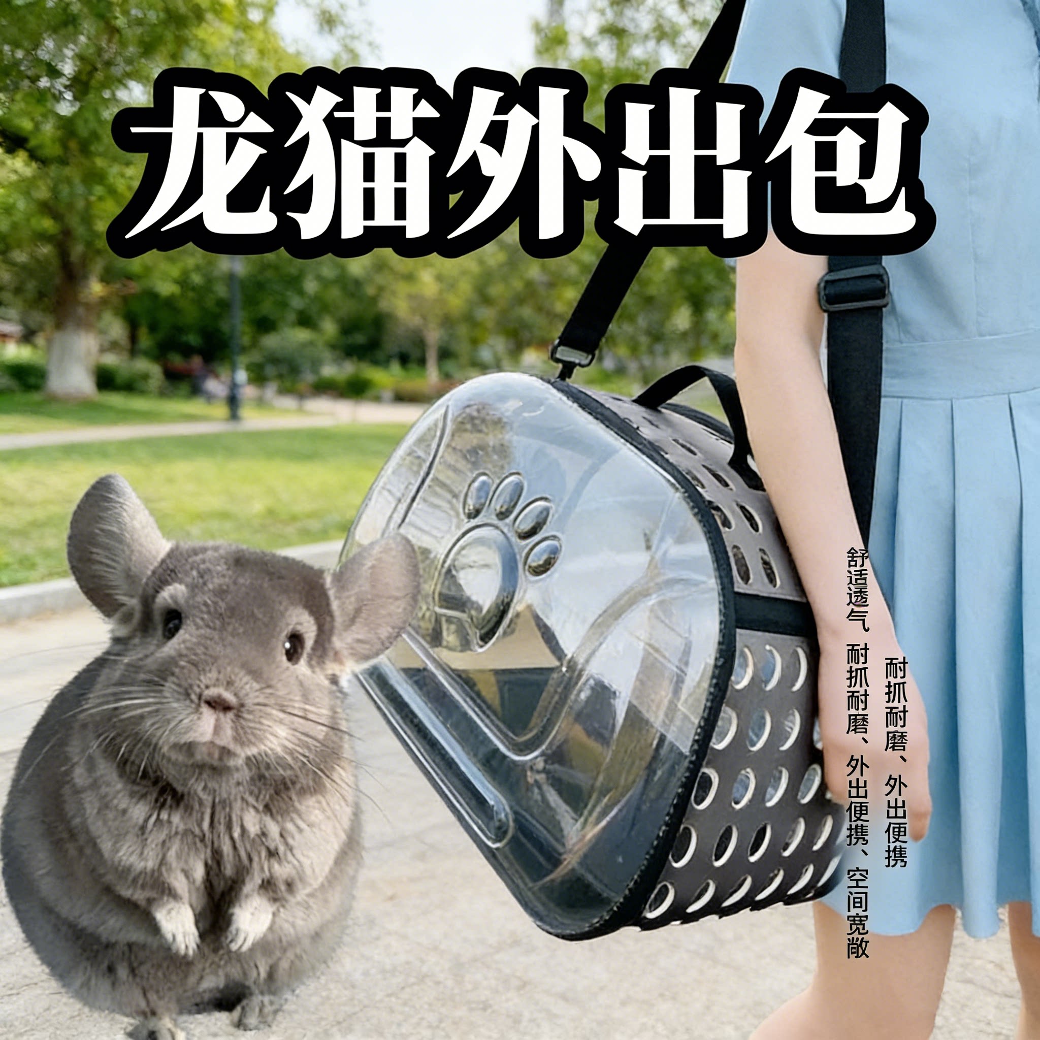 龙猫侏儒兔外出透气便携外出背包图片