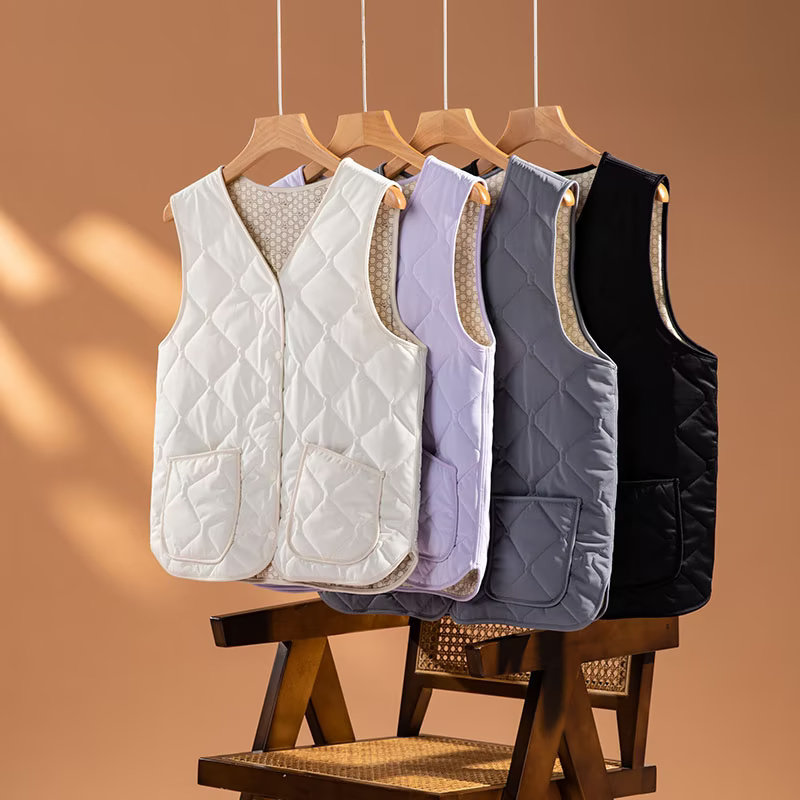 外贸女装秋冬男女情侣款绵羊毛菱形格子马甲背心百搭显瘦坎肩马夹