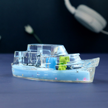 小船模型漂浮抖音同款 游轮流体漂流瓶桌面摆件小礼物男生解压笔插