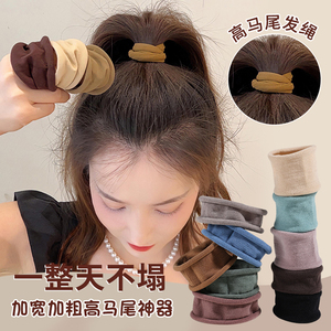 百搭高马尾头绳女扎头高弹力超宽面膜发圈高级感耐用头圈发绳皮筋