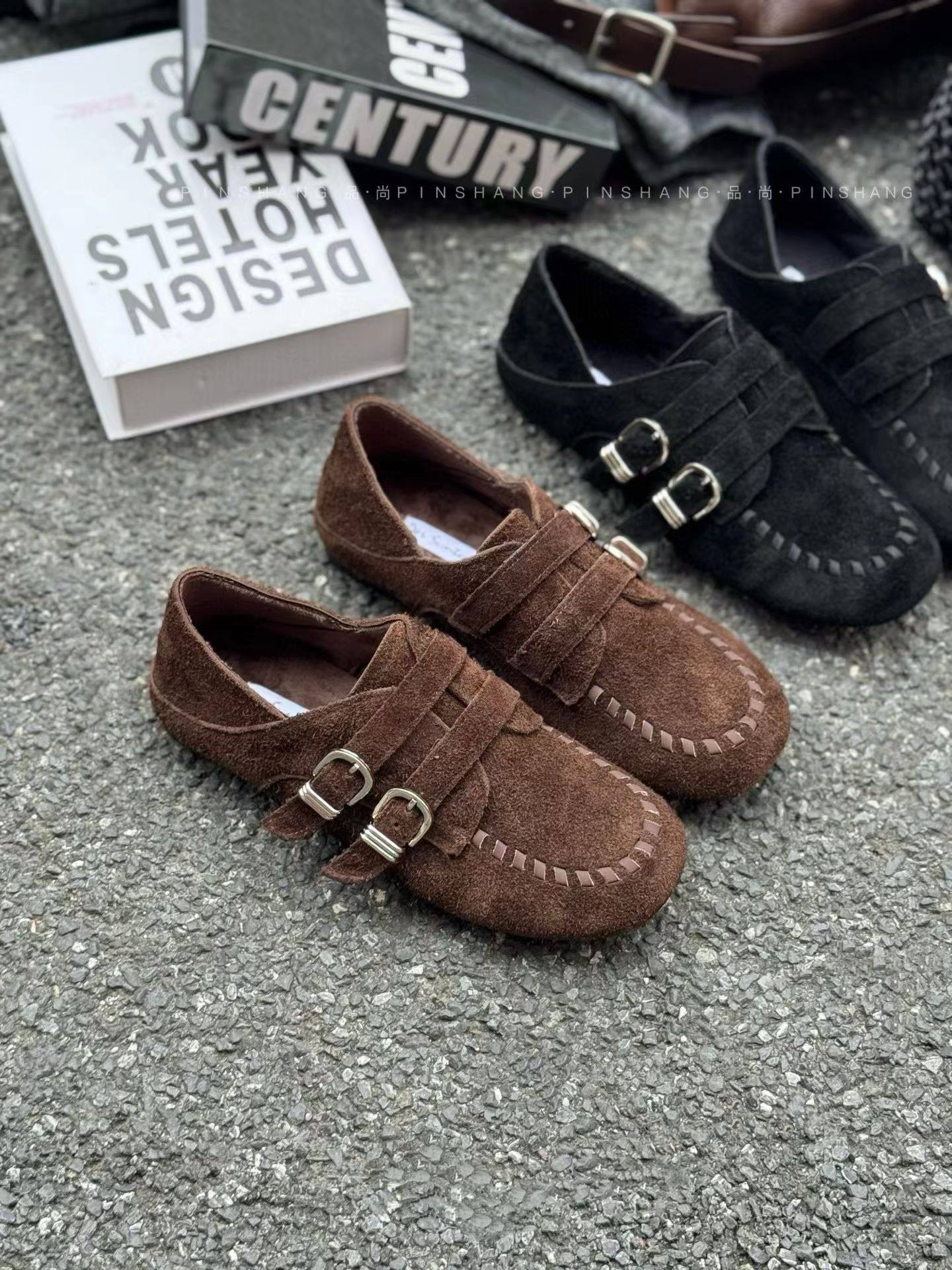 珀莱丽2025新款真皮加绒女鞋休闲舒适圆头平底鞋时尚百搭豆豆鞋,女鞋,乐福鞋（豆豆鞋）,淘宝优惠券,粉丝福利购,淘宝优惠卷