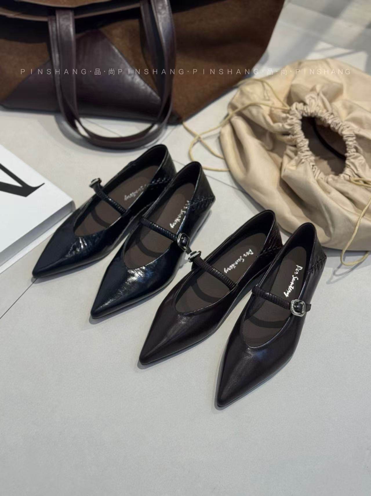 2026新款真皮尖头浅口单鞋女低跟鞋软皮橡胶软底舒适百搭通勤,女鞋,浅口单鞋,淘宝优惠券,粉丝福利购,淘宝优惠卷