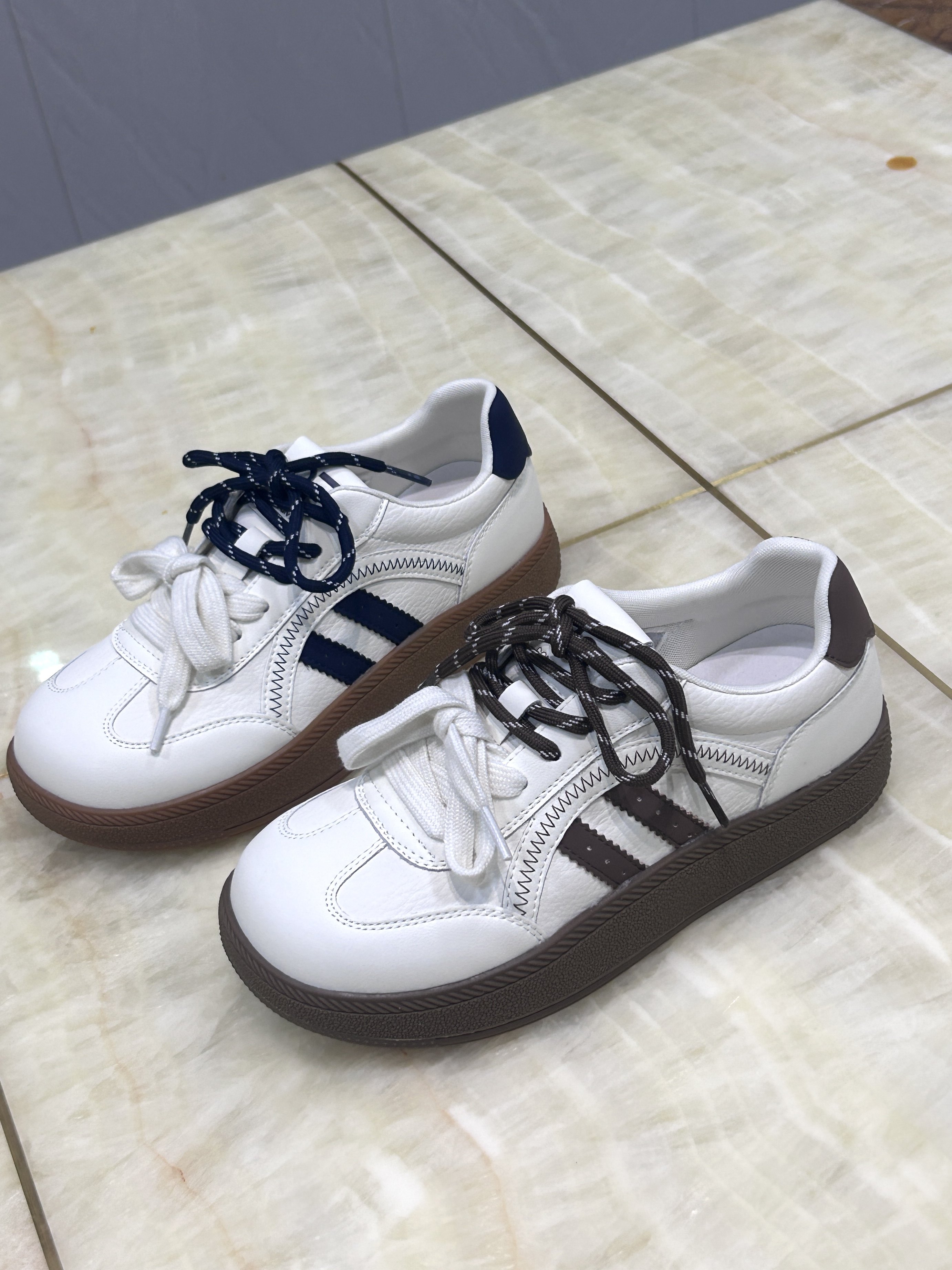 2026新款真皮女鞋系带平底休闲简约德训鞋百搭舒适板鞋1112-12,女鞋,德训鞋,淘宝优惠券,粉丝福利购,淘宝优惠卷