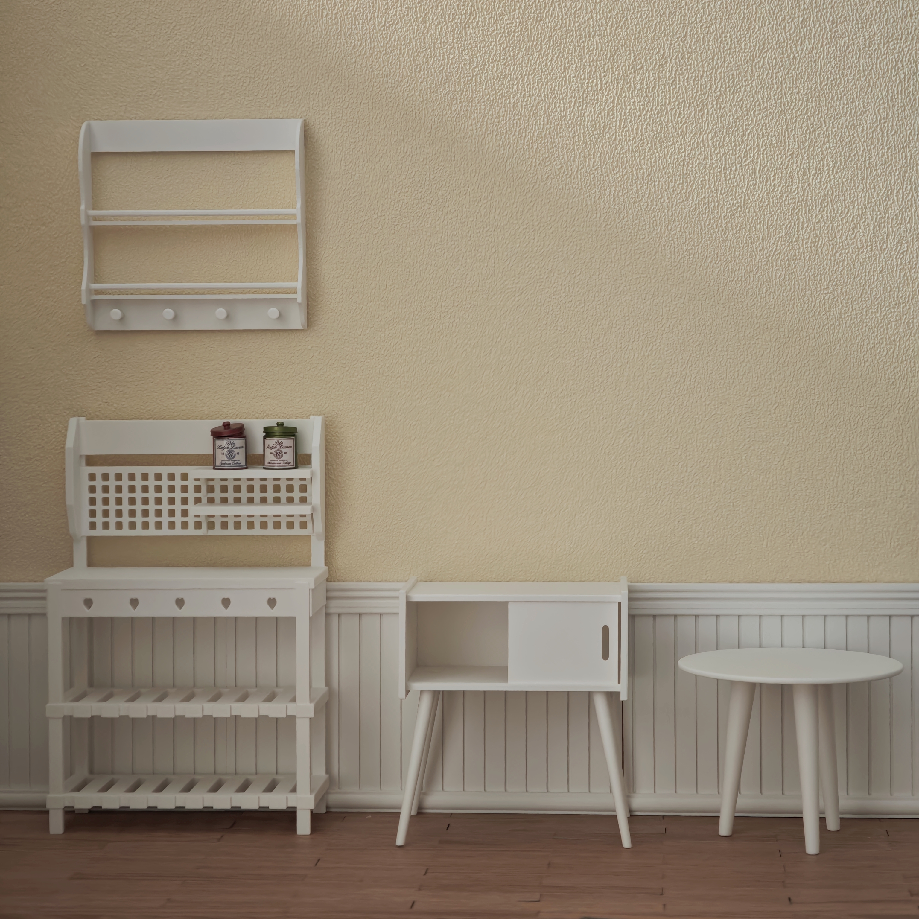 bjd6分娃屋家具花架爱心架子柜子装饰道具配件微缩模型1:6 blythe