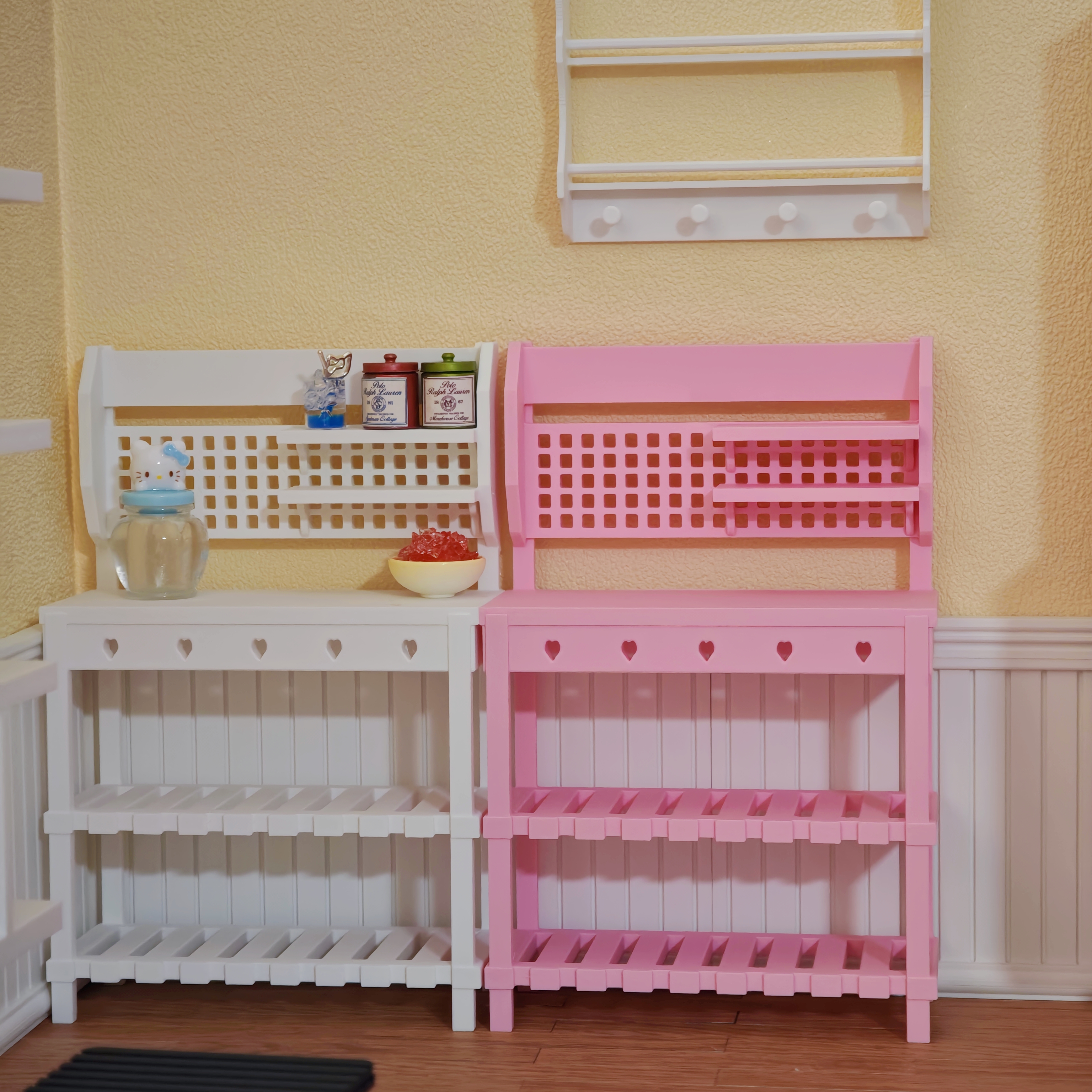bjd6分娃屋家具花架爱心架子柜子装饰道具配件微缩模型1:6 blythe