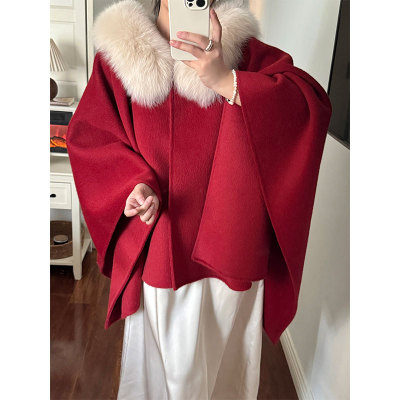 新中式国风双面羊绒毛呢外套