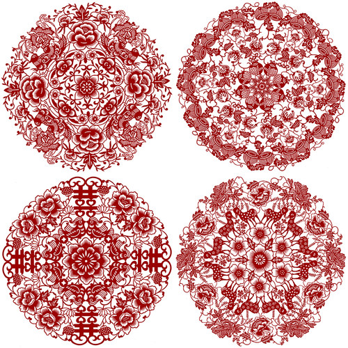 剪纸团花图样精品窗花刻纸图案