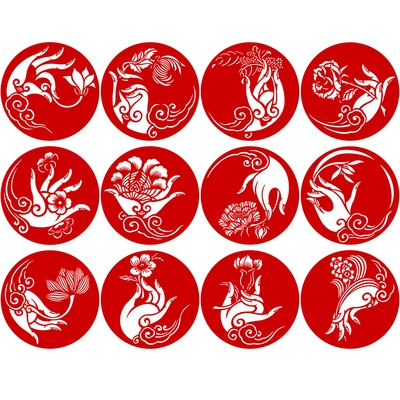 初学者剪纸图样高清佛手刻纸图案