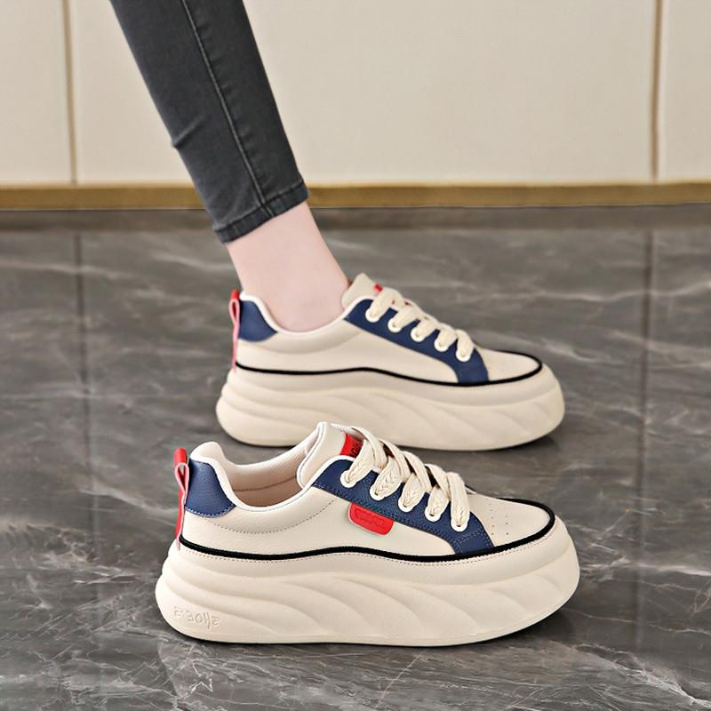 女鞋板鞋2025新款夏季爆款真皮厚底松糕小白鞋34码软底运动休闲鞋
