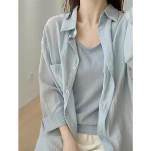 胖mm显瘦宽松polo领防晒衬衣 大码 长袖 防晒衬衫 女外套春夏薄款