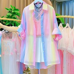 冰丝薄款 夏季 时尚 防晒衣女款 外套 2025新款 显瘦女士防晒服雪纺衬衫