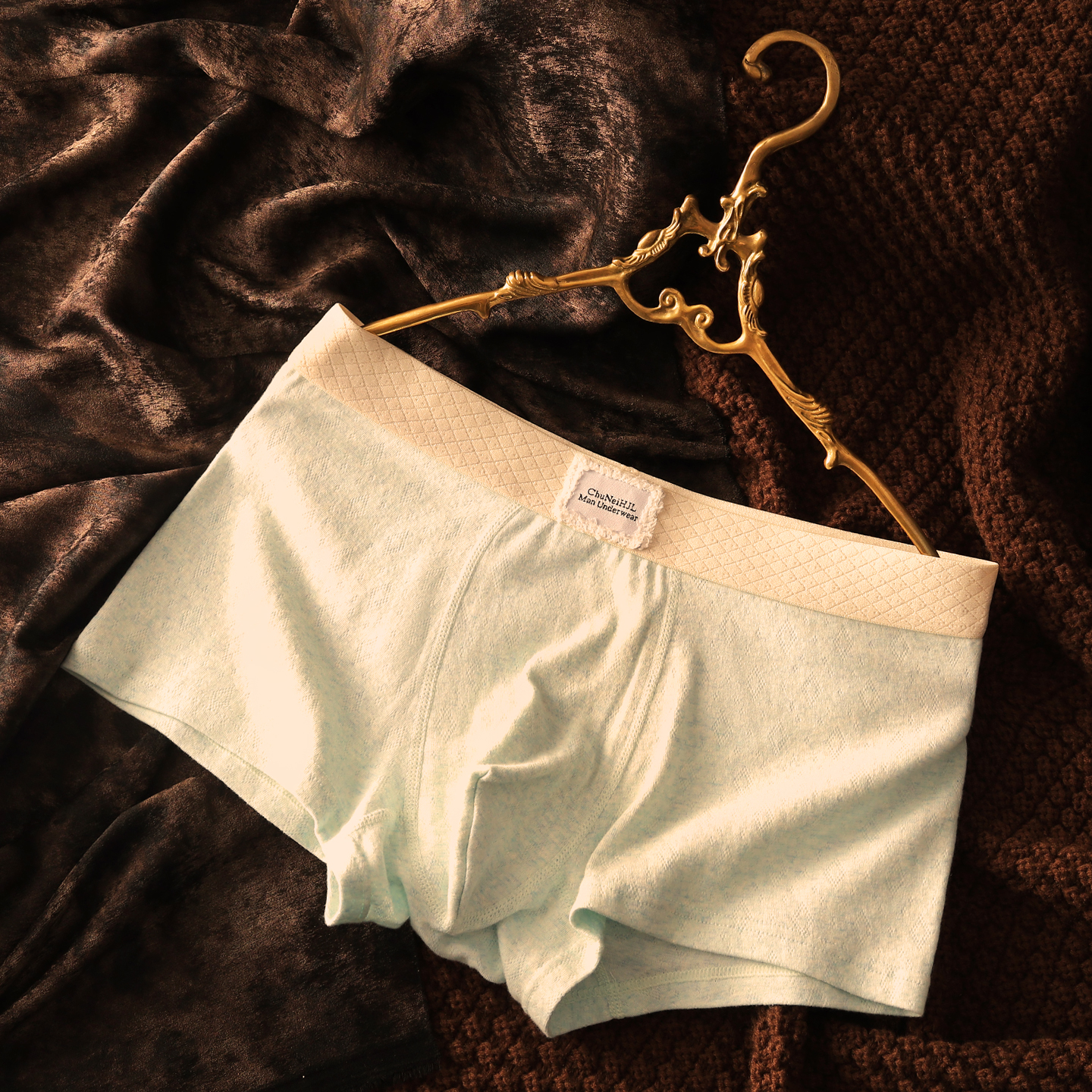 个性四角内搭男士内裤学生中腰舒适轻奢短裤头男款纯色高档平角裤