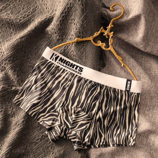 男款 冰丝透气亲肤短裤 头男式 个性 衩头睡裤 内裤 四角运动裤 印花男士