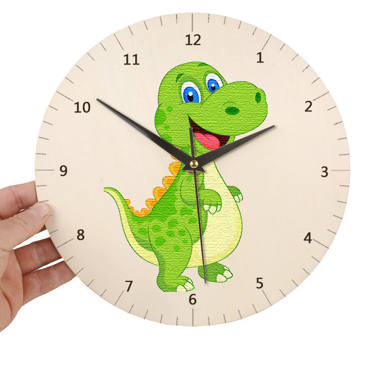 空白DIY表盘装饰挂钟圆形木板流体绘画幼儿园儿童涂鸦手工钟表