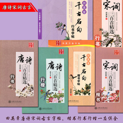 【精品字帖】田英章 吴玉生楷书行书行楷书字帖 千古名句唐诗宋词三百首 硬笔钢笔字贴中性笔临摹练字字帖学生成人钢笔练字帖