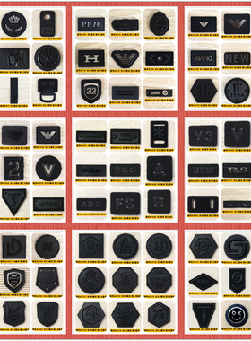 纯黑色时尚补丁徽章PU立体制作潮流服饰个性破洞自粘修复贴片