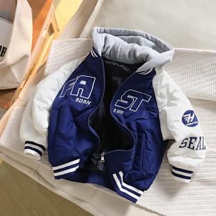 男童夹棉外套秋冬款2025新款儿童中大童深秋初冬加厚小棉袄棉服