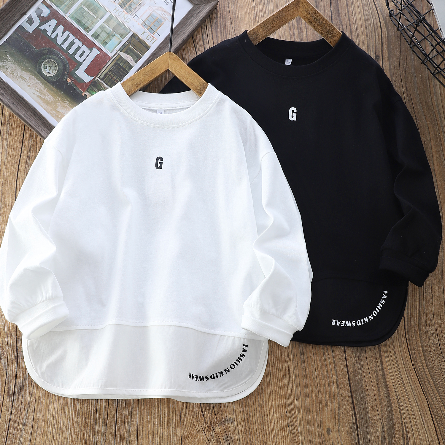 男童纯棉长袖T恤2025新款