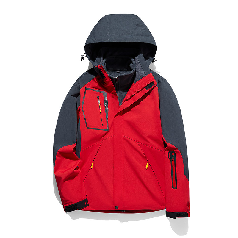 2026新款冲锋衣男外套加绒加厚两件套三合一防风防水户外登山服潮
