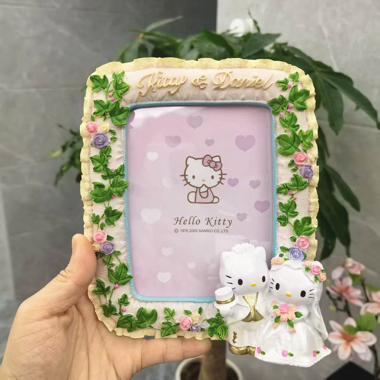 三丽鸥hello kitty 结婚女孩婚礼相框相架ins送礼礼物桌面摆件