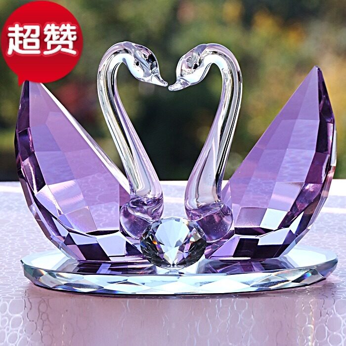 水晶天鹅摆件家居摆件闺蜜礼品结婚礼物珠宝饰品柜台装饰橱窗摆设