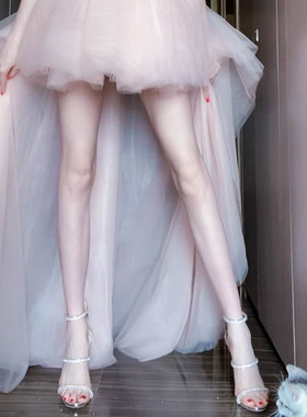 2025年新款夏设计感小众性感一字带高跟鞋女细跟水钻防水台凉鞋女